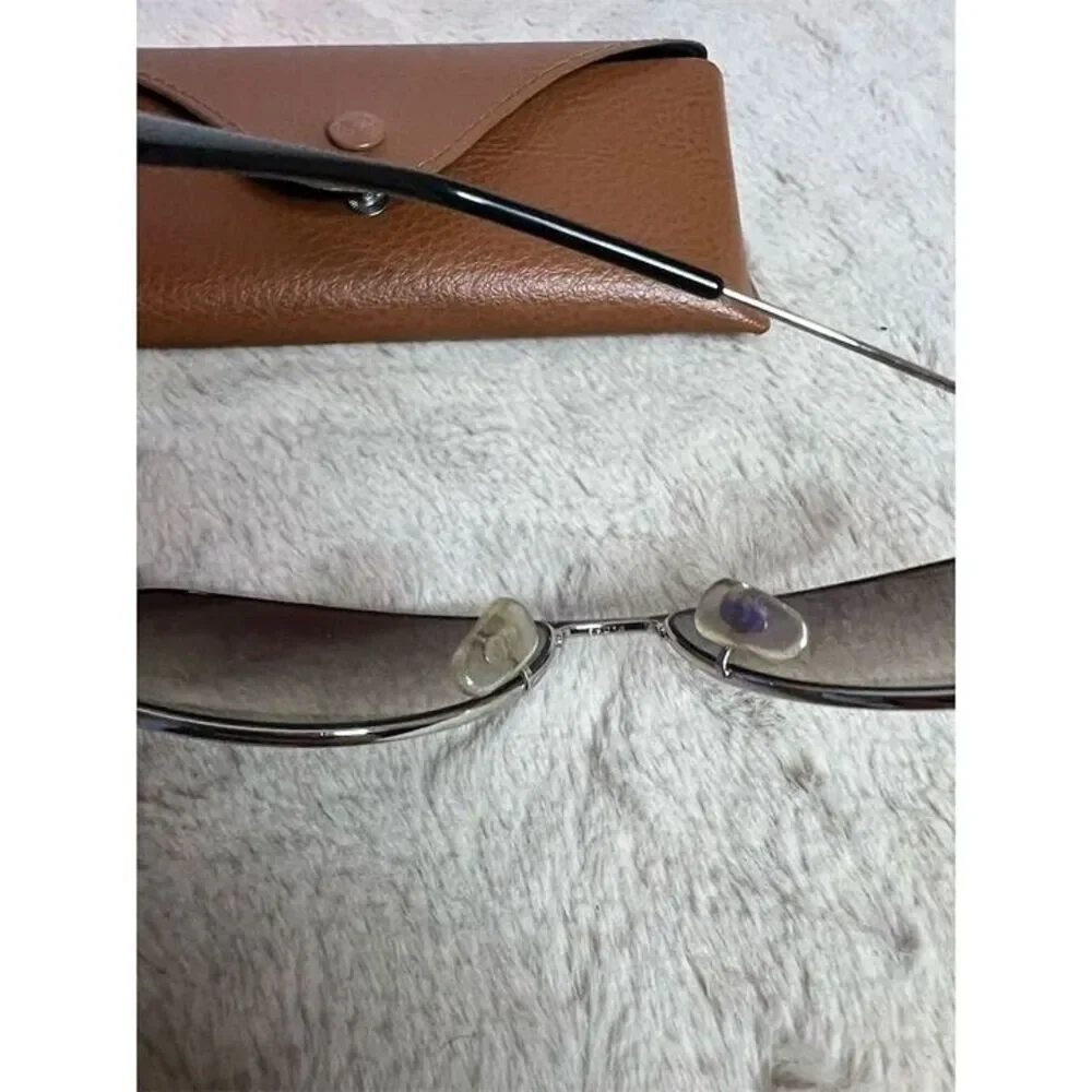 Ray-Ban Aviator Sunglasses Silver Frame Black Lens with Case